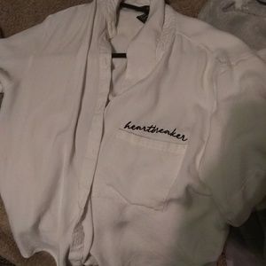 Button down crop top